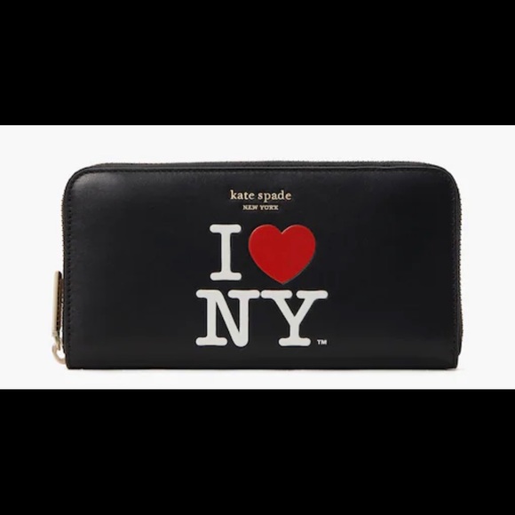 Kate spade - NWT - I love NY wallet - I heart NY - zipper, black leather - Picture 1 of 6
